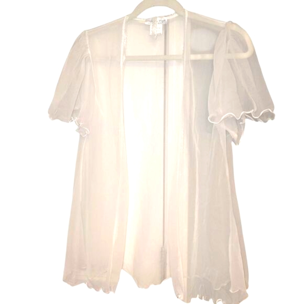 Cinema Etoile Peignoir Robe White Sheer sz M